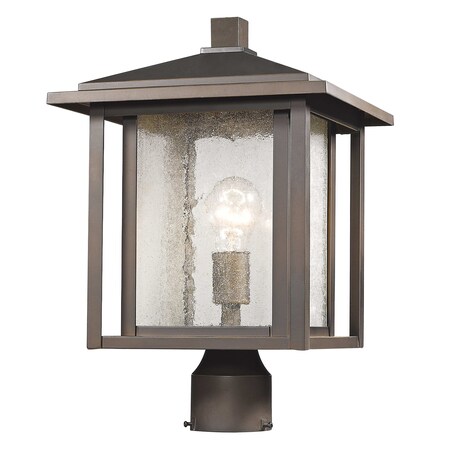 Z-Lite Aspen 1 Light Outdoor, Oil Rubbed Bronze And Clear Seedy 554PHB-ORB